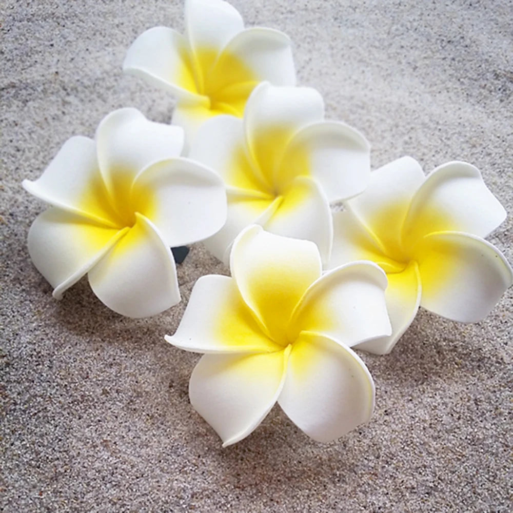 6Pcs Plumeria Flower Hair Clips for Women Girls Hairpins Egg Flower Barrette Hawaiian Wedding Party Bag Hat Accessories