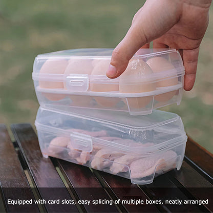 Portable Eggs Box Case Shockproof Egg Holder Kitchen Container Case Transparent Kitchen Organizer for Outdoor Camping Picnic