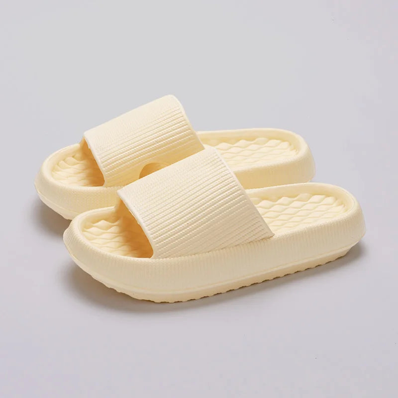 Eva Thick Platform Cloud Slippers Women Soft Sole Pillow Slides 2024 Summer Beach Sandals Woman Non Slip Bathroom Home Shoes