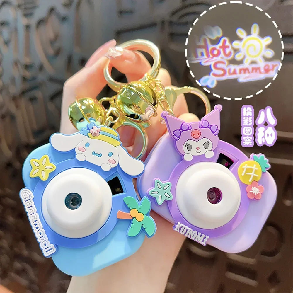 Hello Kitty Camera Projection 5Cm Keychain Sanrio Figure Anime Melody Cinnamoroll Kuromi Kawaii Decor Gifts for Chidlren Toy