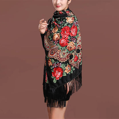 2023 Embroidery Shawls Female Designer Women Winter Scarf Pashmina Flower Bufandas Foulard Warm Hijab Wraps Travel Stoles