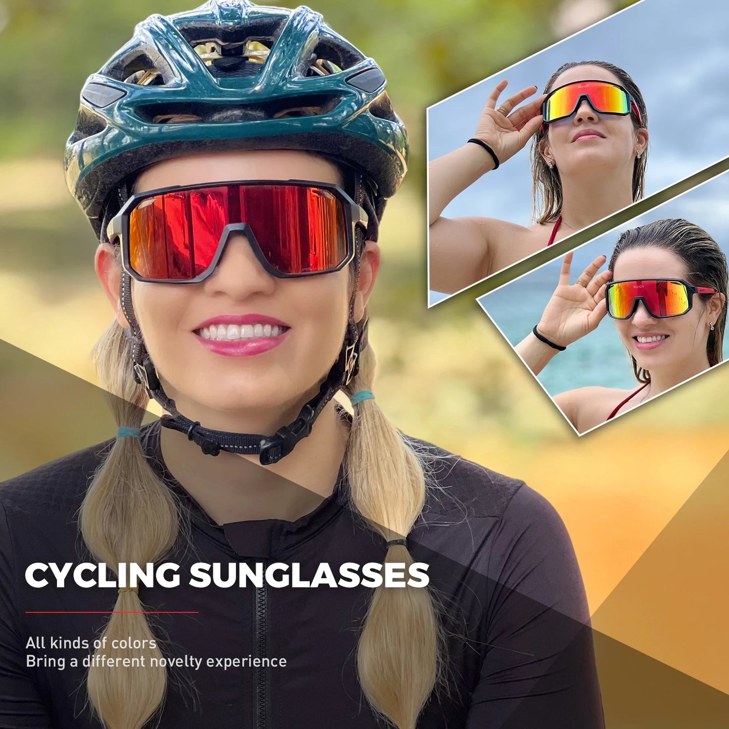 SCVCN New Cycling Glasses Bike Sunglasses Men UV400 Eyewear Outdoor Sports MTB Goggles Bicycle Women Riding Hiking Sunglasses