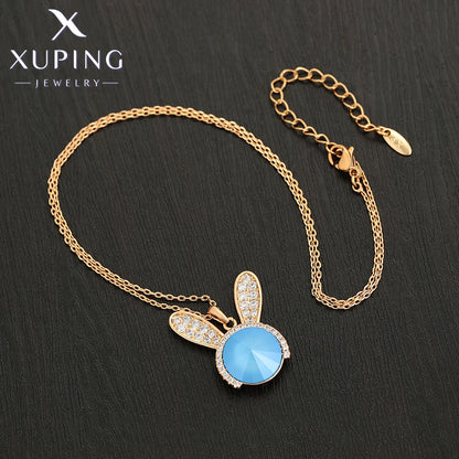 Xuping Jewelry Fashion Copper Alloy Rabit Animal Crystals Pendant Necklaces for Women Brithday Gift X000672375