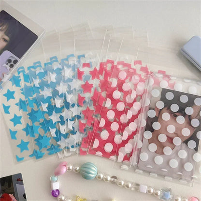 100/50pcs Transparent PE Star Jewelry Self-adhesive Bag Candy Card Holder Photo Animation Peripheral Storage Gift Bag Wholesale