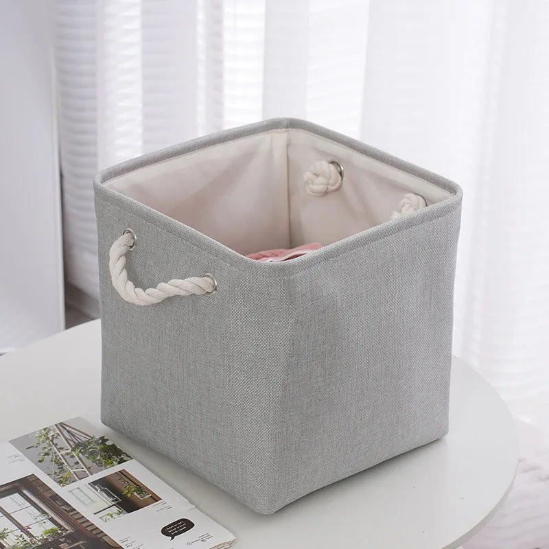 Stylish Cloth Storage Basket with Handle Perfect for Organization and Dust Protection Kitchen Organizer