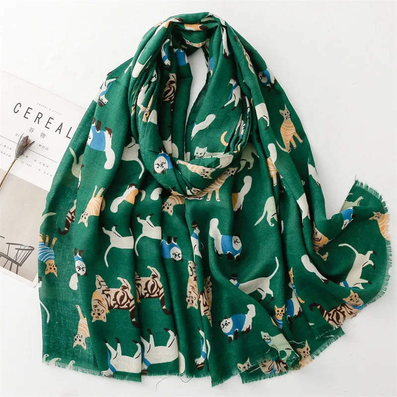 Women Lovely Cute Animal Dachsund Dog Pattern Viscose Shawls And Wraps Snood Pashmina Stole Bufandas Muslim Hijab Sjaal 180*85Cm