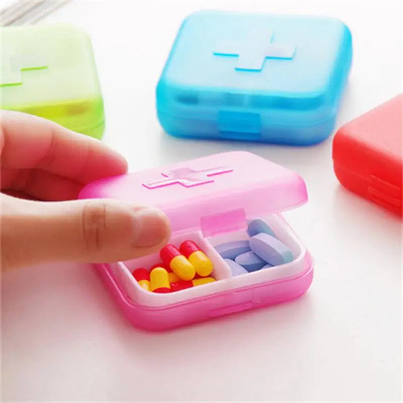 Mini Organizer Case 4 Grids Pill Box Tablet Pill Case Travel Drug Dispenser Storage Container Medicine Boxes Dispensing Medical