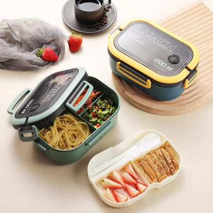 Portable Fruit Food Container, Microwave Lunch Box, Picnic Preservation Box, Double-layer Lunch Box, Kitchen Tools