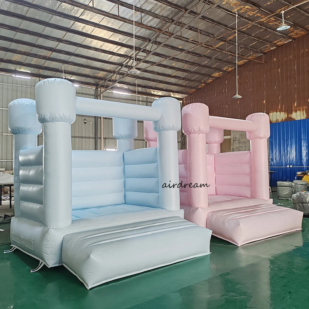 8x8ft Kids Bounce House Indoor Outdoor White Bouncy Castle Toddler Bounce House with Blower Children's Birthday Party Gifts