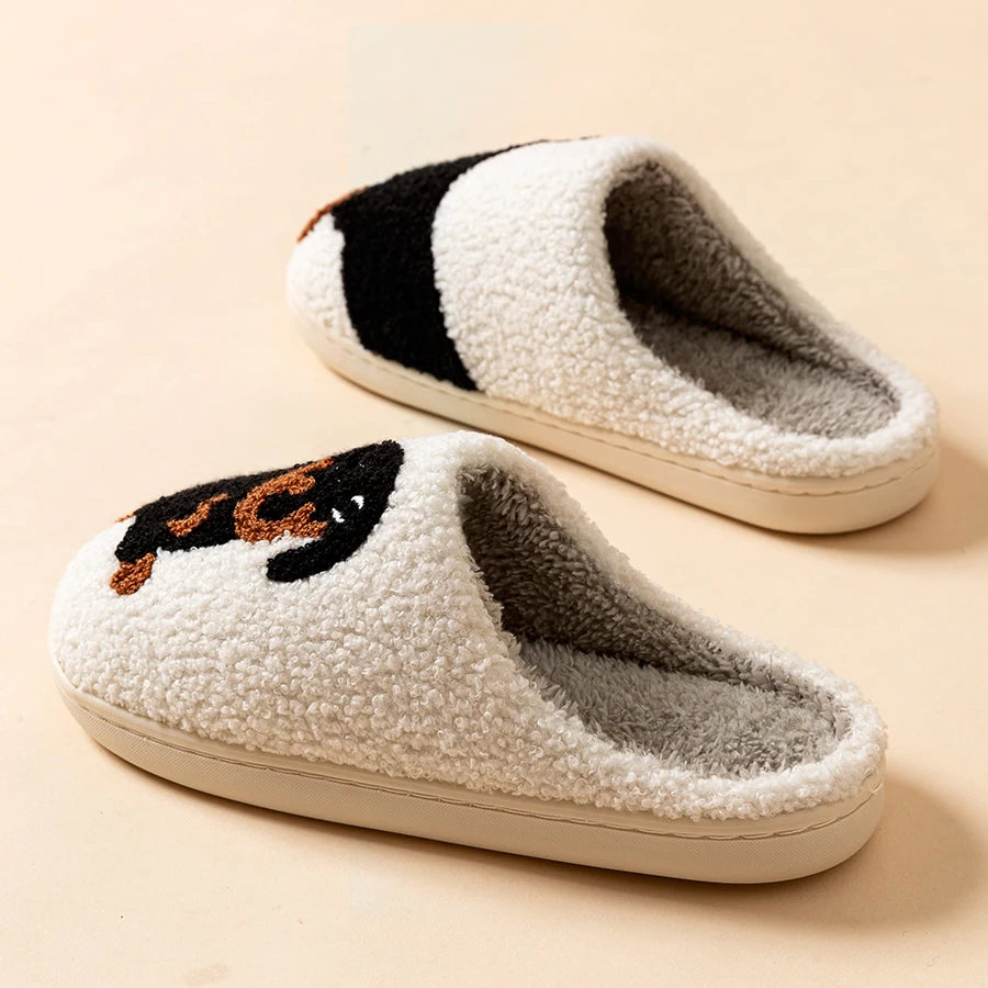 Cartoon Cute and Interesting Dachshund Dog Women Slippers Indoor Warm Comfort Lightweight Bedroom Concise Winter Cotton Shoes