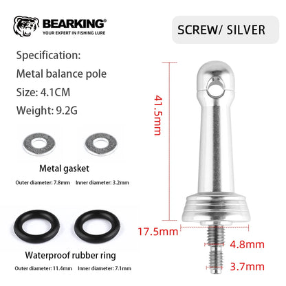 BEARKING Universal Fishing Wheel Balance Rod Anti Collision Insertion Screw in Equipped with Gasket Waterproof Rubber Ring