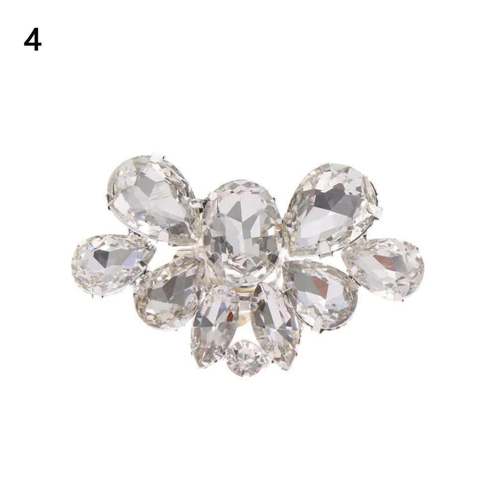 1PC Shiny Crystal Shoes Decorations Clip Women High Heel Rhinestone Charm Buckle Bag Pendant Brooch Wedding Bride Accessories