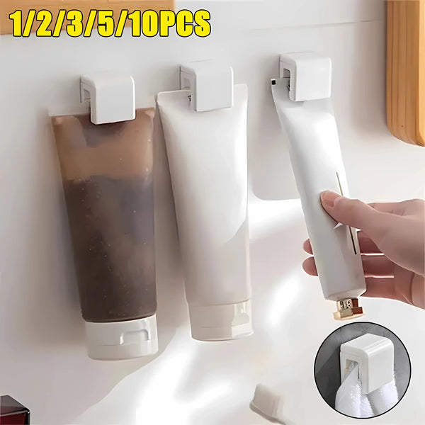 Punch-free Toothpaste Holder Wall-mounted Hook Holder Storage Rack Holders Organizer Bathroom Accessories