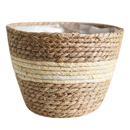 Seagrass Planter Basket Flower Pots Cover Storage Basket Plant Containers Hand Woven Basket Planter For Modern Home Decor