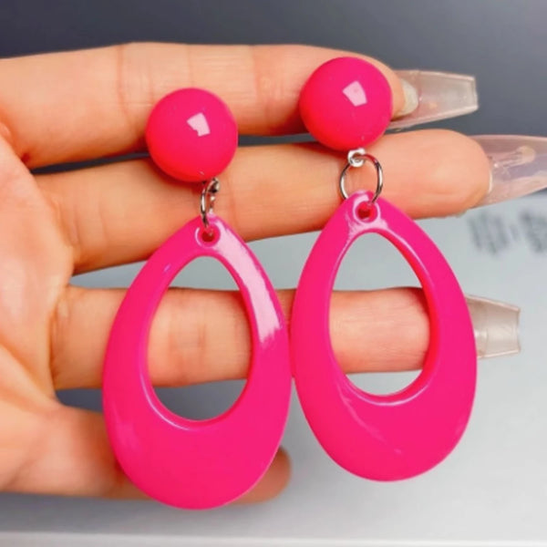 Korean Simple Big O-Shaped Earrings For Women Colorful Geometric Exaggerated Earring Trendy Earrings Jewelry