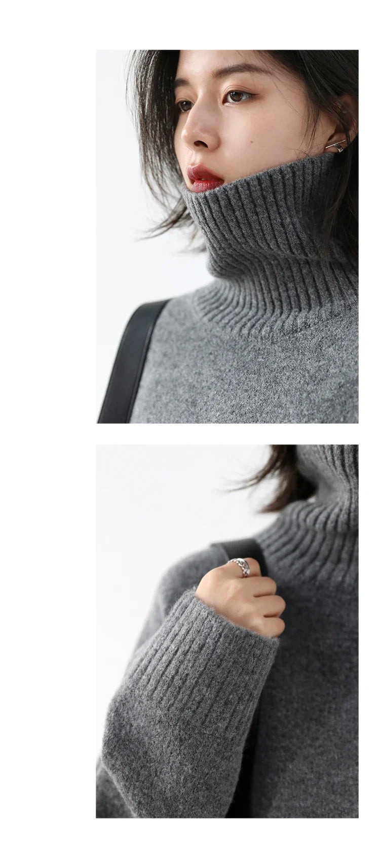 CHIC VEN Women's Sweater Autumn Winter New Turtleneck Knit Pullover Loose Clothes for Women Warm Solid Basic Female Tops 2023