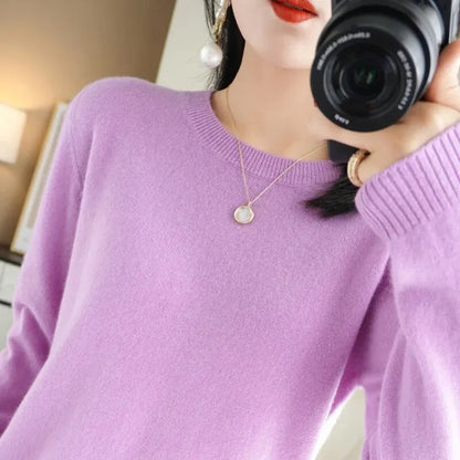 Women Sweater O-neck Autumn Winter BasicPullover Warm Casual Pulls Jumpers Korean FashionSpring Knitwear Bottoming Shirt 2023