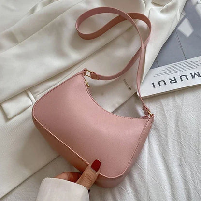 Women's Handbag Solid Shoulder Bag Casual PU Leather Square Bag Female Handbag Daily Underarm Bag Gilrs Shopping Purse bolsa