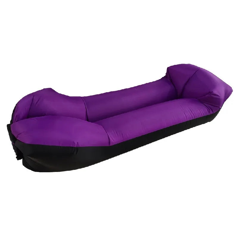 outdoor portable Lazy Inflatable Sofa Outdoor Portable Beach Air Sofa Folding Camping Inflatable Sofa Bed Sleeping Bag Single Pe