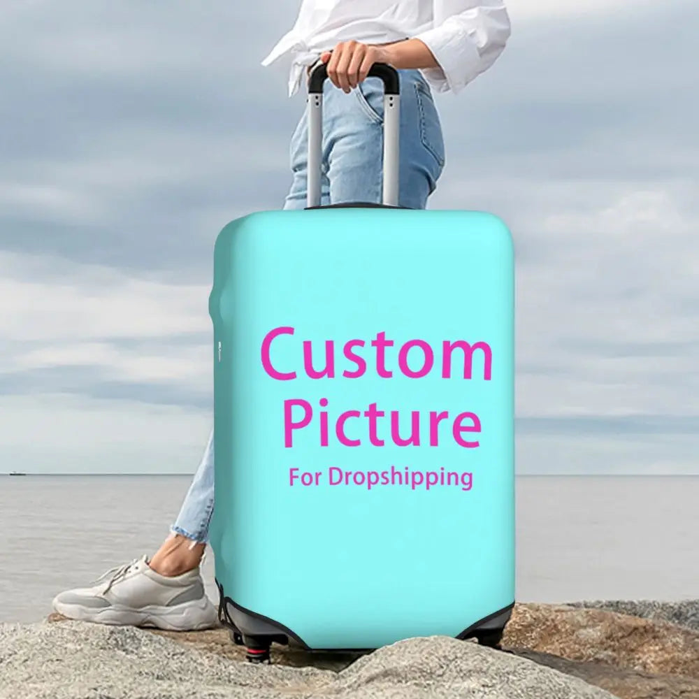 Custom Personalized Custom Photo Logo Luggage Cover Cute Customized DIY Print Suitcase Protector Covers Suit For 18-32 inch