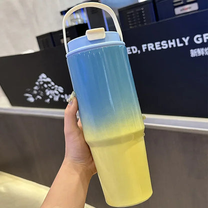 Hot Sale Large Capacity Vacuum Thickened Progressive Color Cup Stainless Steel Thermos Cup Water Cup Portable Accompanying