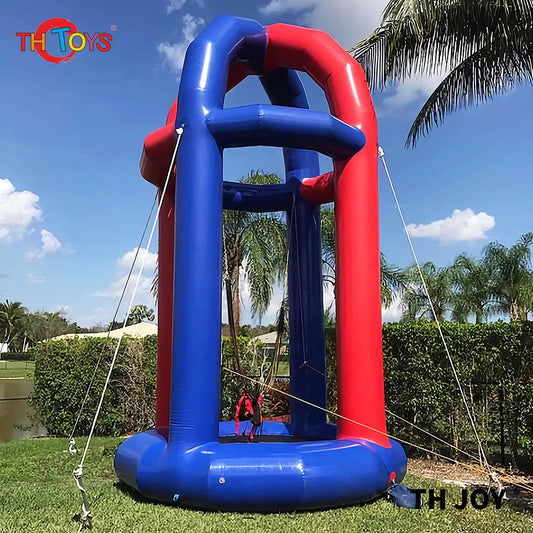 5M Tall Inflatable Bungee Jump Game Airtight Inflatable Bounce Jumping Trampoline For Kids N Adults