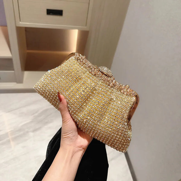 Women Luxury Rhinestone Evening Clutch Bag Detachable Chain Wedding Purse Prom Banquet Handbag Female Elegant Party Shoulder Bag