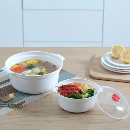 Microwave Oven Special Box Heated Soup Pot Rice Steamed Hot Steamed Buns With Lid Eco-friendly Food Grade Kitchen Tool