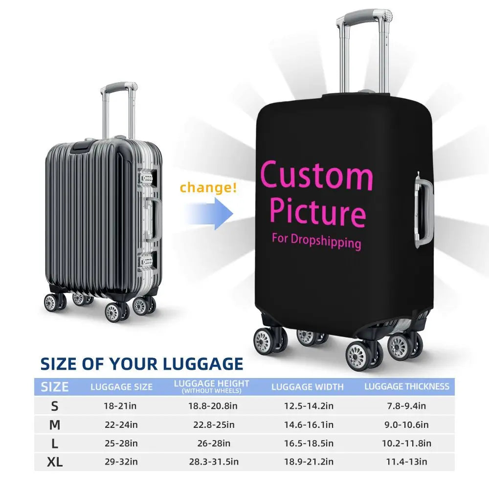 Custom Personalized Custom Photo Logo Luggage Cover Cute Customized DIY Print Suitcase Protector Covers Suit For 18-32 inch