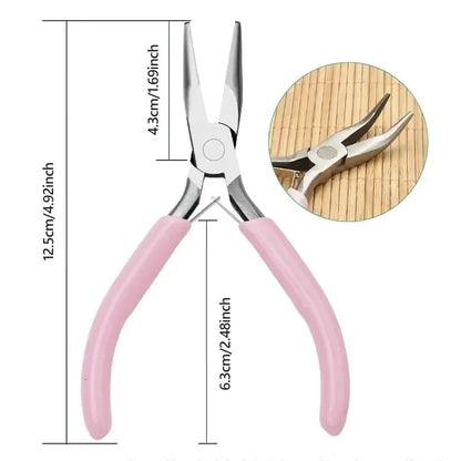 Mini DIY Jewelry Pliers 5" Handcraft with Needle Nose/Round Nose /Long Nose/Bent Nose /Zipper Pliers Linesman For Beading Toolss