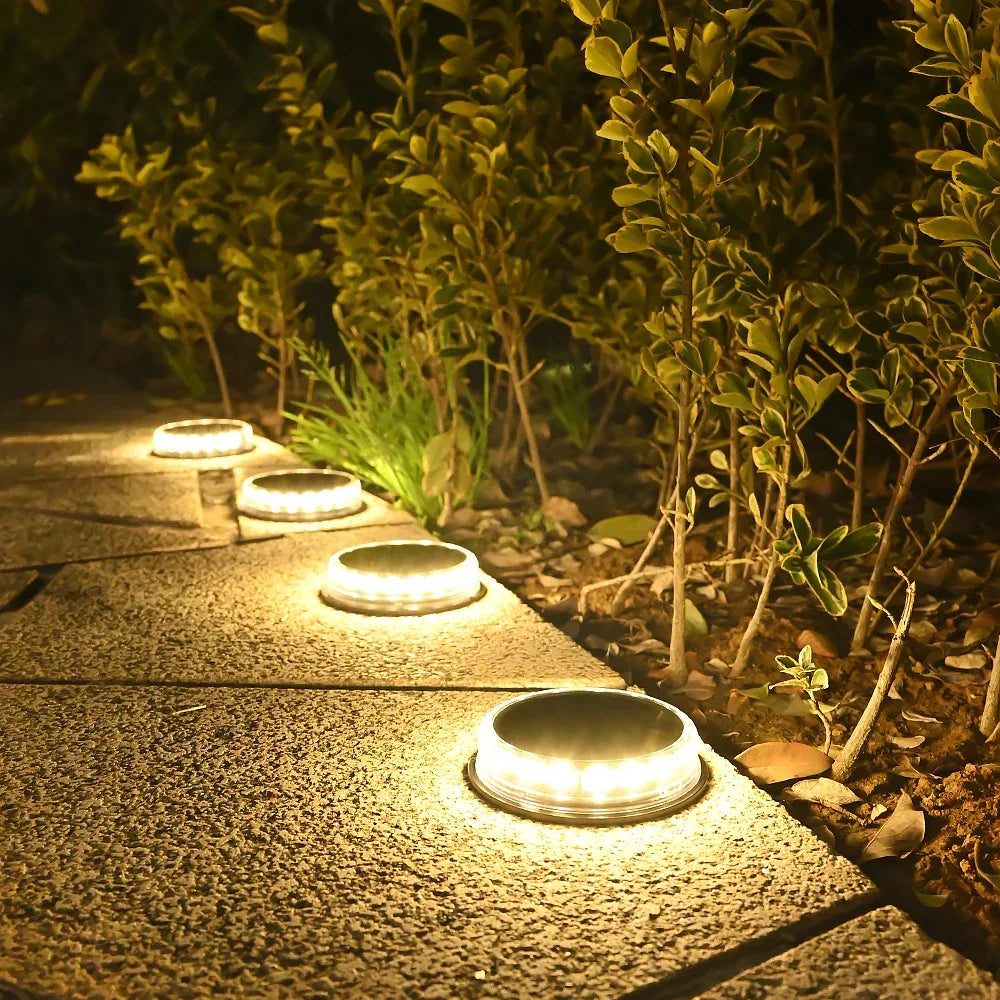 17 LEDs Solar Lights Outdoor Waterproof, Solar Ground Light Outside Garden Landscape Lighting for Patio Pathway Lawn Yard White