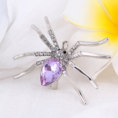 SKEDS New Arrival Big Spider Rhinestone Metal Brooches Pins For Women Men Fashion Insect Accessories Clothing Coat Jewelry Gift