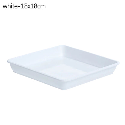 Hot 4/6/7/8/10 inch Plastic Plant Pot Saucer Drip Trays Saucers Indoor Outdoor Heavy Duty Square Flower Pot Brown/White/Black