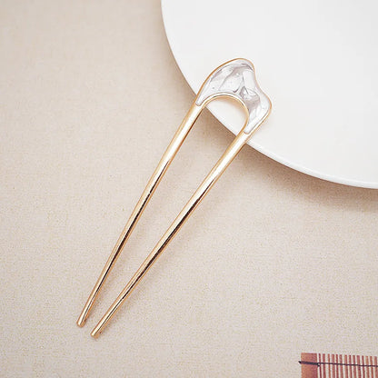 Shell Hairpin Metal U Shaped Hair Pins Hair Fork U French Hair Pin Simple And Fashionable Hair Accessories For Women