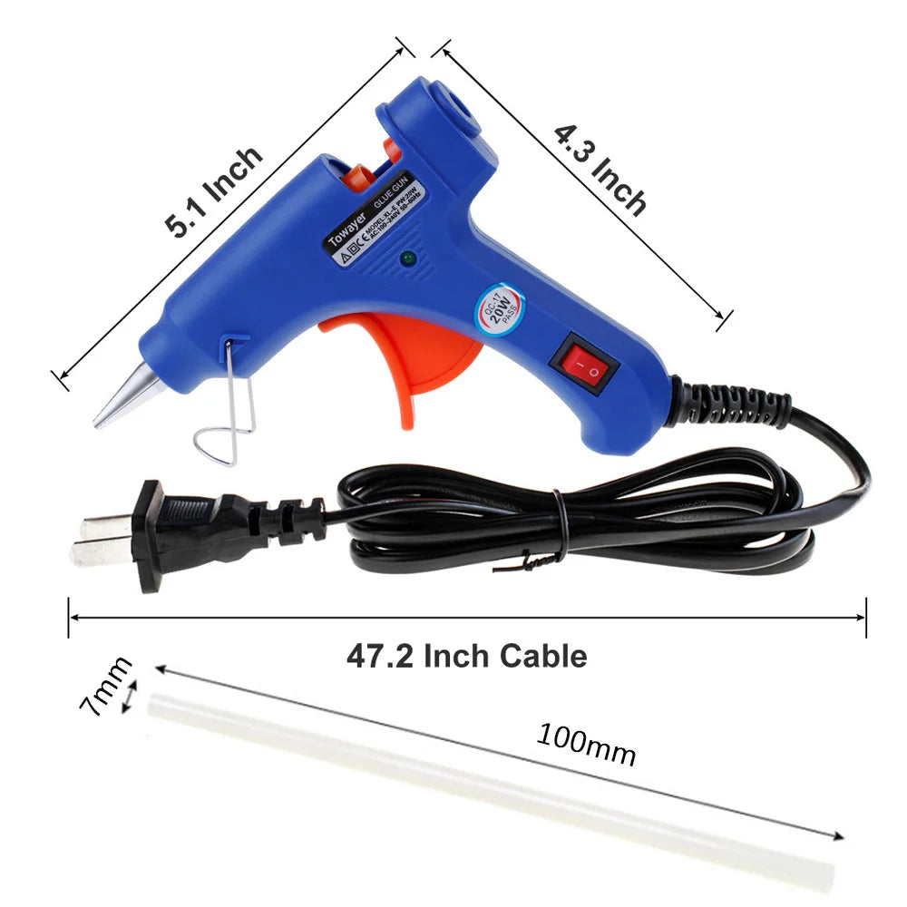 OIMG 20W Hot Melt Glue Gun Mini Household Industrial Guns Heat Temperature Thermo Electric Repair Tool Use 7mm Glue Sticks