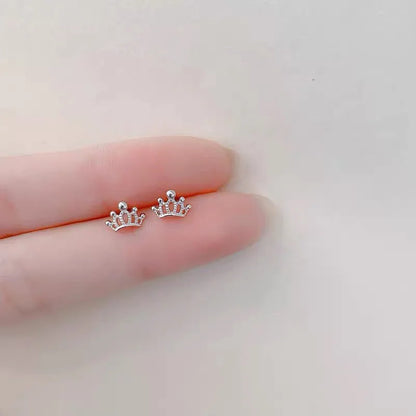 New Heart Stud Earrings for Women Hypoallergenic Daily Wear Minimalist Cute Star Silver Color Ear Girls Pierc Jewelry Gifts