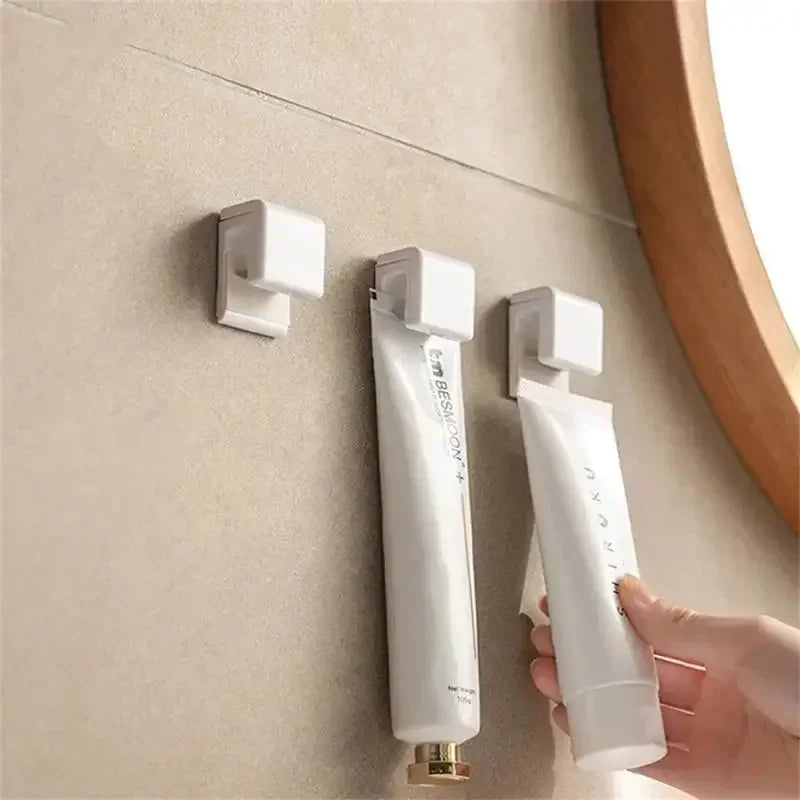 Punch-free Toothpaste Holder Wall-mounted Hook Holder Storage Rack Holders Organizer Bathroom Accessories