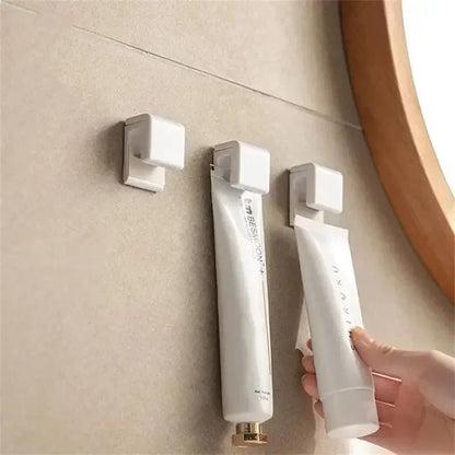 Punch-free Toothpaste Holder Wall-mounted Hook Holder Storage Rack Holders Organizer Bathroom Accessories