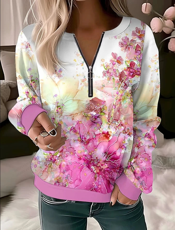 Butterfly Hoodies Women Fashion Zipper Hoodies Floral Sweatshirt Zip Up Hoodie Oversized Sudaderas Elegant Coats Women Sweats