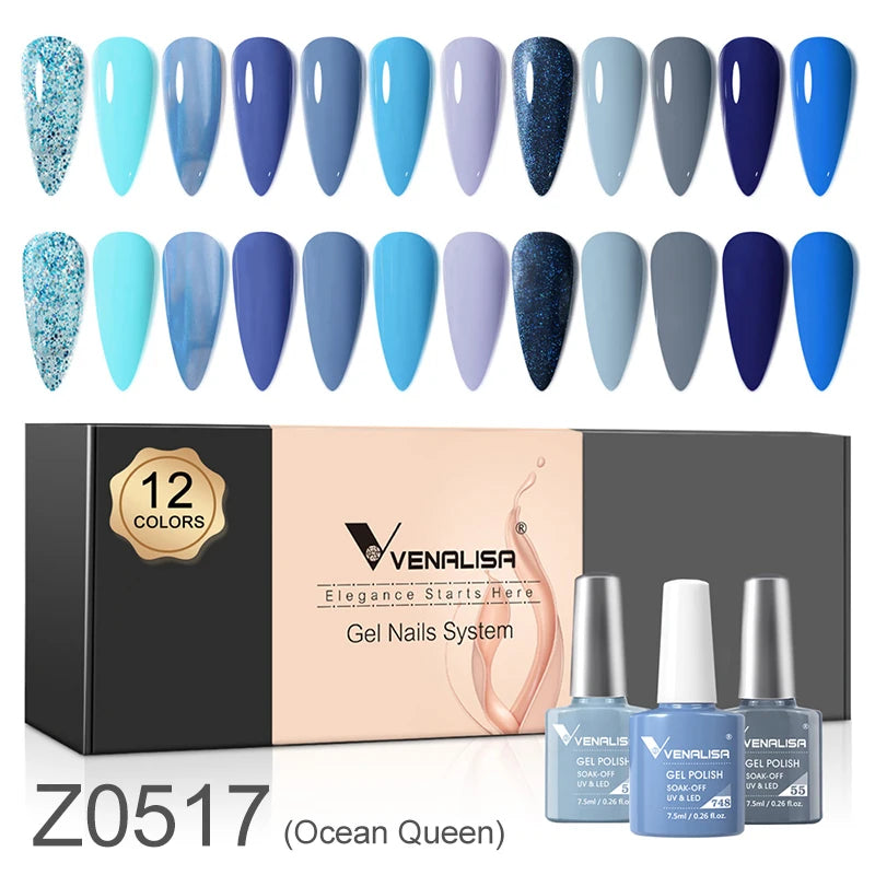 Venalisa Nail Gel Polish Kit Christmas Gift Winter Color Collection Semi Permanent New Learner Nude Pink Nail Varnish Set