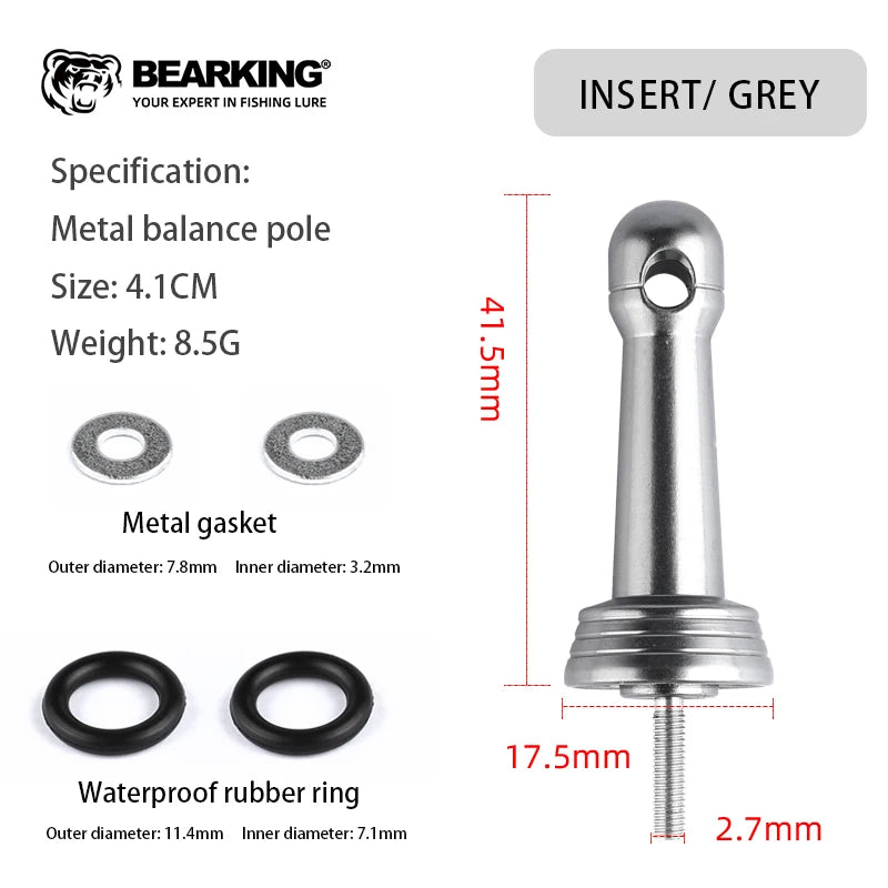 BEARKING Universal Fishing Wheel Balance Rod Anti Collision Insertion Screw in Equipped with Gasket Waterproof Rubber Ring