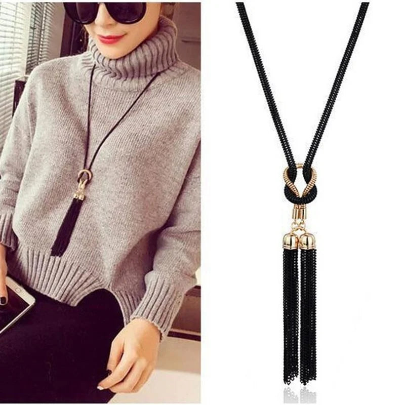 Women Necklaces Pendants Tassel Sweater Chain Fashion Long Necklace Jewelry