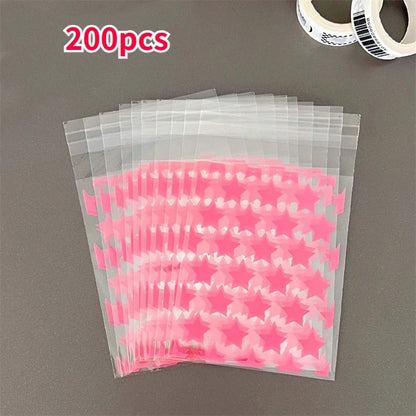 100/50pcs Transparent PE Star Jewelry Self-adhesive Bag Candy Card Holder Photo Animation Peripheral Storage Gift Bag Wholesale