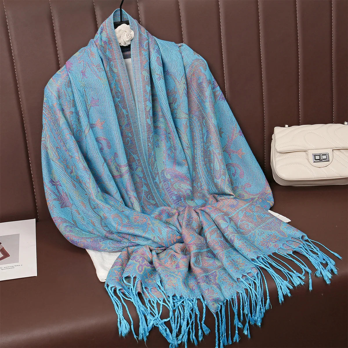 Women Autumn Cashmere Pashmina Shawl Wrap Warm Winter Scarves Female Foulard Cotton Stoles Scarf Tassel Blanket Poncho Stoles