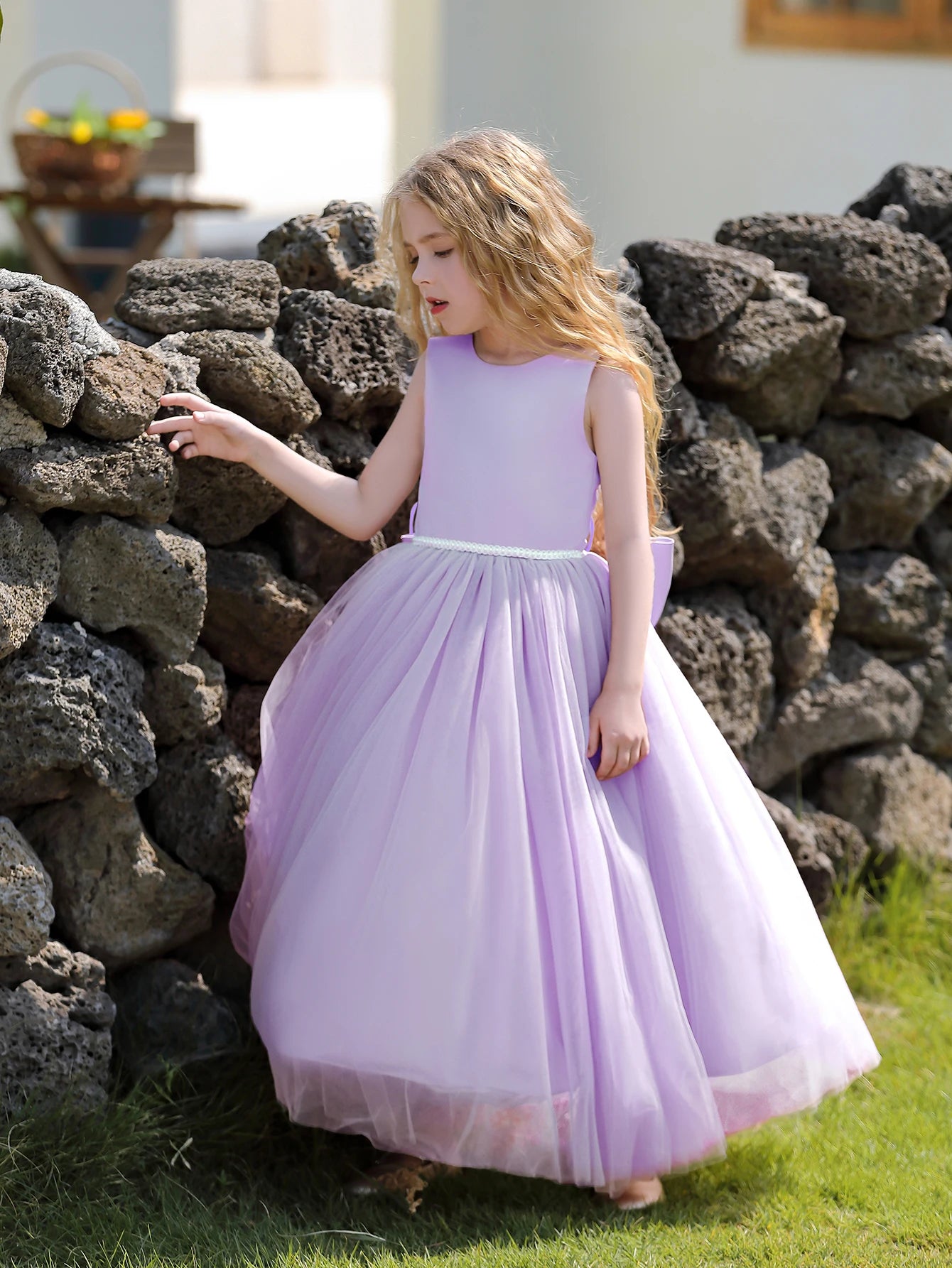 Premium Quality Casual Formal Dresses for Girls Backless Tulle Party Wedding Kids Fancy Clothing Beautiful Girl Princess Dress