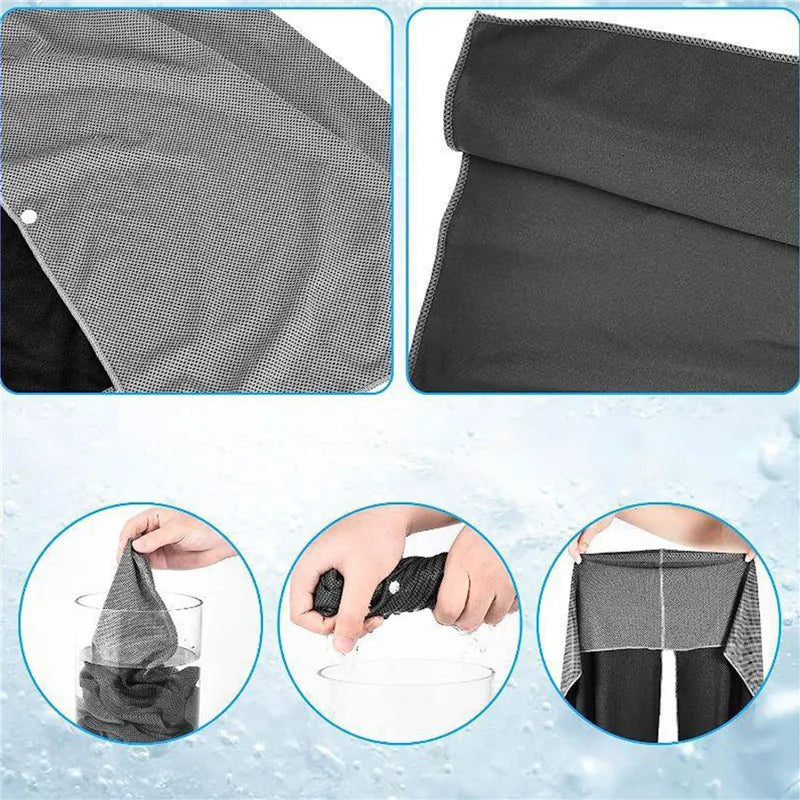 Quick Drying Sports Towel U-shaped Hoodie Cooling Towel Sun Protection Beach Towel for Camping Gym Swimming Running Yoga