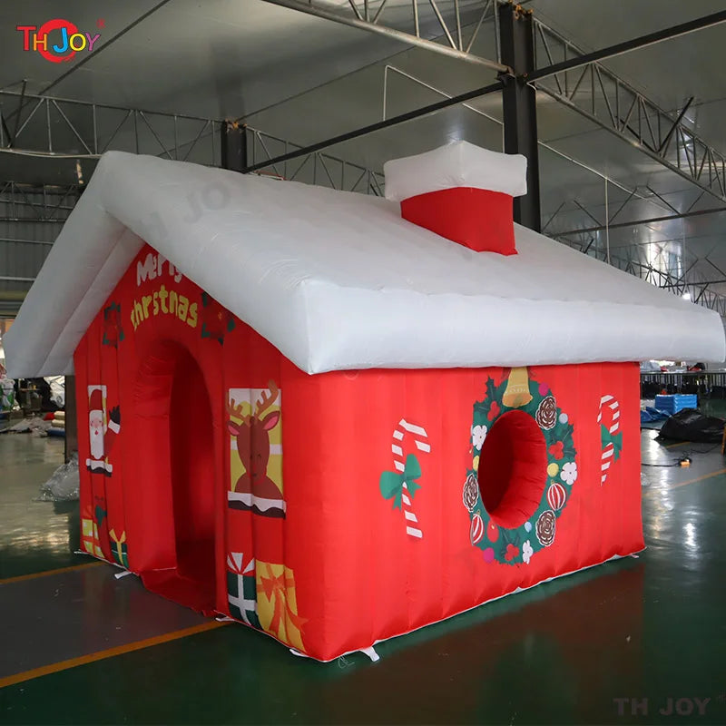 New Design 3x3m Outdoor Santa Grotto Inflatable Christmas House Tent Inflatable Cabin Decoration For Events