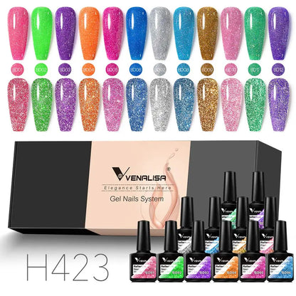 Venalisa Nail Gel Polish Kit Christmas Gift Winter Color Collection Semi Permanent New Learner Nude Pink Nail Varnish Set