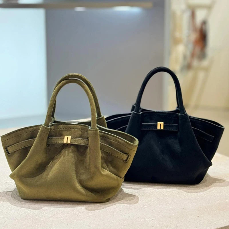 2025 New Suede Leather Underarm Shoulder Bag For Women Fashion Large Capacity Handbag Design Wedding Commuter Crossbody Tote Bag