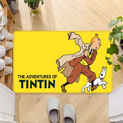 The Adventures of Tintins Door Mat Entrance Non-slip Doormat Washable Kitchen Carpet Hallway Rugs Bathroom Bath Door Mats